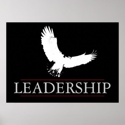 Zwart wit leiderschap onverschrokken Fly Eagle Pos Poster (Voorkant)