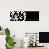 Zwart & Wit Leiderschap Sumatran Borneo Tijger Poster (Thuiskantoor)