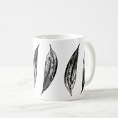 Zwart-wit leliebladprint koffiemok (Voorkant rechts)