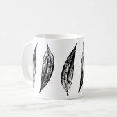 Zwart-wit leliebladprint koffiemok (Voorkant links)
