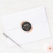 Zwart-wit Lente Bloemen Productlabels Ronde Sticker (Envelop)