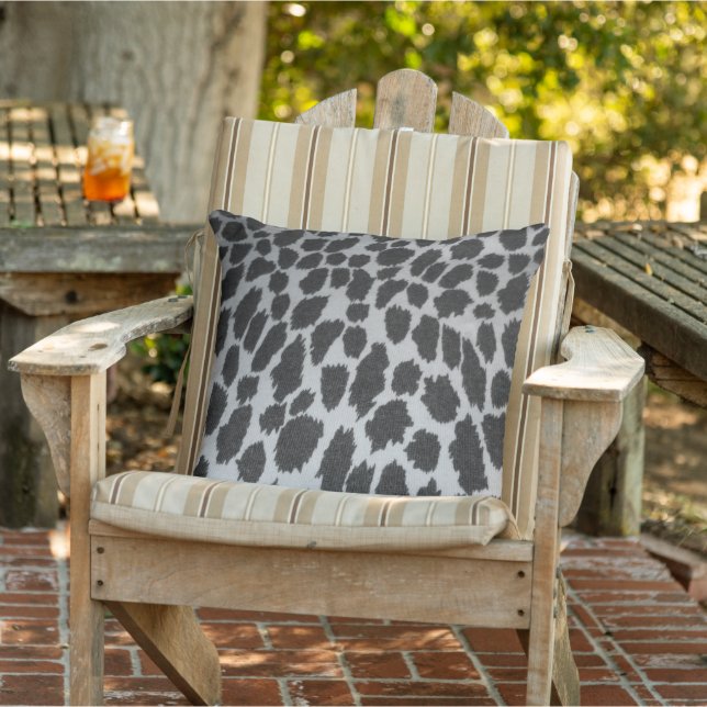 Zwart-wit Leopard Dierenprint Buitenkussen (Stoel)
