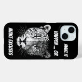 Zwart-wit Leopard gezicht Case-Mate iPhone Case (Achterkant (horizontaal))
