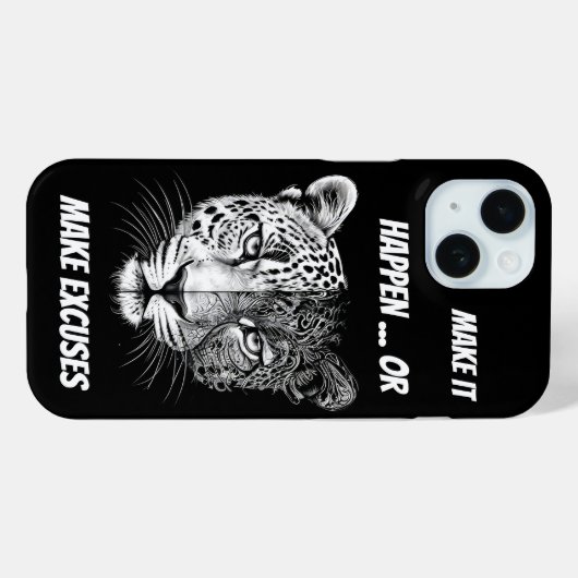 Zwart-wit Leopard gezicht Case-Mate iPhone Case (Achterkant (horizontaal))