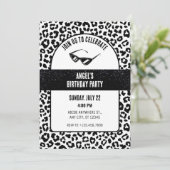 Zwart-wit Leopard glitter verjaardag Kaart (Staand voorkant)