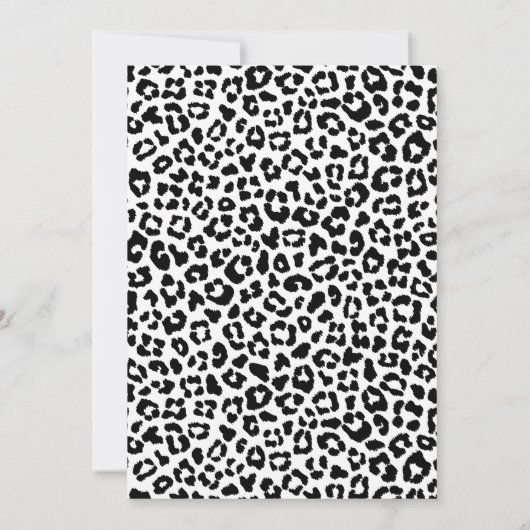 Zwart-wit Leopard glitter verjaardag Kaart (Achterkant)