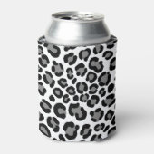 Zwart-wit leopard Pattern Girly Cheetah Print Blikjeskoeler (Blikje Voorkant)