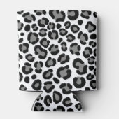 Zwart-wit leopard Pattern Girly Cheetah Print Blikjeskoeler (Achterkant)