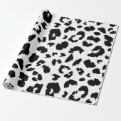 Zwart-wit Leopard print Cadeaupapier (Uitgerold)