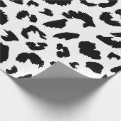 Zwart-wit Leopard print Cadeaupapier (Hoek)