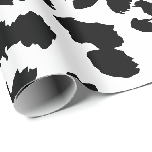 Zwart-wit Leopard print Cadeaupapier (Rol Hoek)