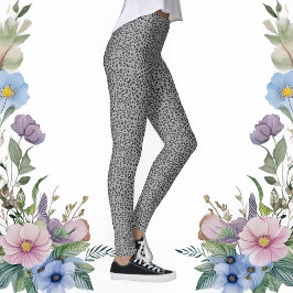 Zwart-wit Leopard Print Leggings