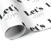 Zwart-wit Let's Celebrate Wrapping Paper Cadeaupapier (Rol Hoek)