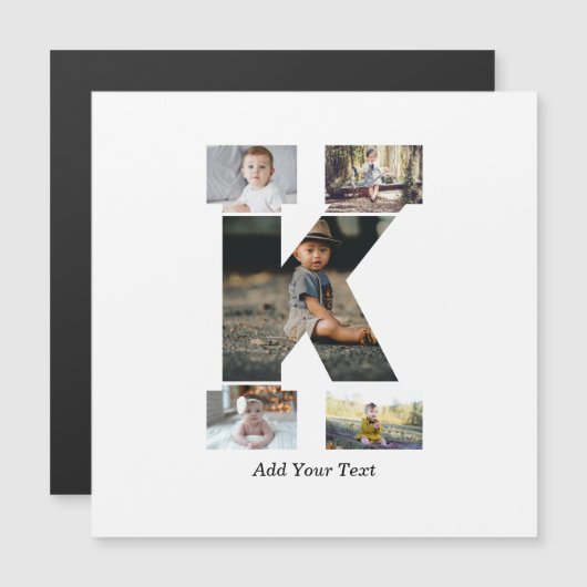 Zwart-wit Letter K Fotocollage (Voorkant / Achterkant)