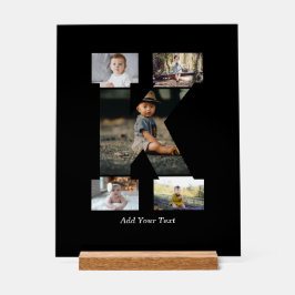 Zwart-wit Letter K Fotocollage Acryl Bord