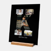 Zwart-wit Letter K Fotocollage Acryl Bord (Hoek)