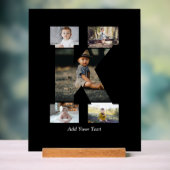 Zwart-wit Letter K Fotocollage Acryl Bord (Neutraal)