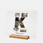 Zwart-wit Letter K Fotocollage Acryl Bord (Hoek)