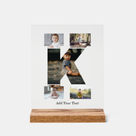 Zwart-wit Letter K Fotocollage Acryl Bord