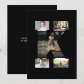 Zwart-wit Letter K Fotocollage Bedankkaart (Voorkant / Achterkant)