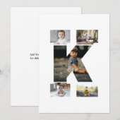 Zwart-wit Letter K Fotocollage Bedankkaart (Voorkant / Achterkant)