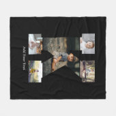 Zwart-wit Letter K Fotocollage Fleece Deken (Voorkant (Horizontaal))