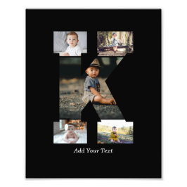 Zwart-wit Letter K Fotocollage Foto Afdruk