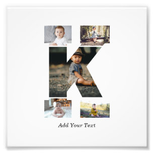 Zwart-wit Letter K Fotocollage Foto Afdruk