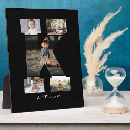 Zwart-wit Letter K Fotocollage Fotoplaat (Zijkant)