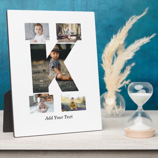 Zwart-wit Letter K Fotocollage Fotoplaat (Zijkant)