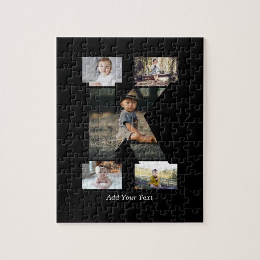 Zwart-wit Letter K Fotocollage Legpuzzel (Verticaal)