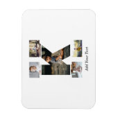 Zwart-wit Letter K Fotocollage Magneet (Verticaal)