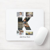 Zwart-wit Letter K Fotocollage Muismat (Met muis)