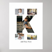 Zwart-wit Letter K Fotocollage Poster (Voorkant)