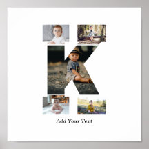Zwart-wit Letter K Fotocollage