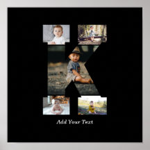 Zwart-wit Letter K Fotocollage