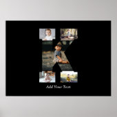 Zwart-wit Letter K Fotocollage Poster (Voorkant)