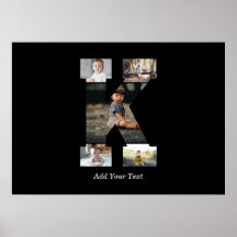 Zwart-wit Letter K Fotocollage