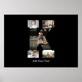 Zwart-wit Letter K Fotocollage Poster