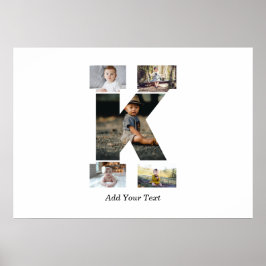 Zwart-wit Letter K Fotocollage Poster