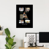 Zwart-wit Letter K Fotocollage Poster (Thuiskantoor)