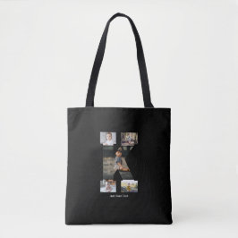 Zwart-wit Letter K Fotocollage Tote Bag