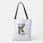 Zwart-wit Letter K Fotocollage Tote Bag (Achterkant)