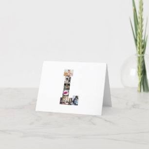 Zwart-wit Letter L Foto Collage Feestdagen Kaart