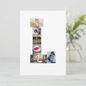 Zwart-wit Letter L Foto Collage Kaart (Staand voorkant)