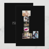 Zwart-wit letter L Fotocollage Aankondiging (Voorkant / Achterkant)