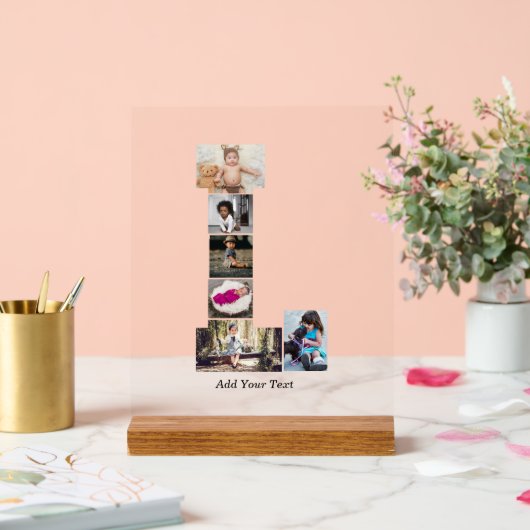 Zwart-wit letter L Fotocollage Acryl Bord (Huwelijk)