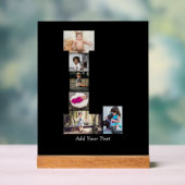 Zwart-wit letter L Fotocollage Acryl Bord (Neutraal)