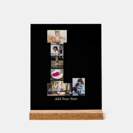 Zwart-wit letter L Fotocollage Acryl Bord