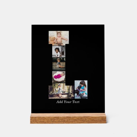 Zwart-wit letter L Fotocollage Acryl Bord (Voorkant)